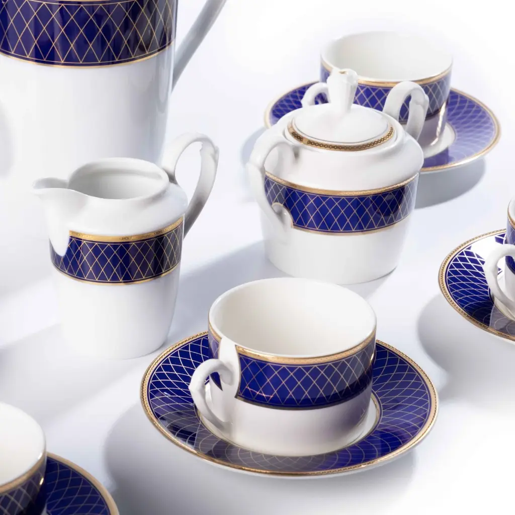 Cobalt Royal Porcelain Coffee Set 15 Pjesë 