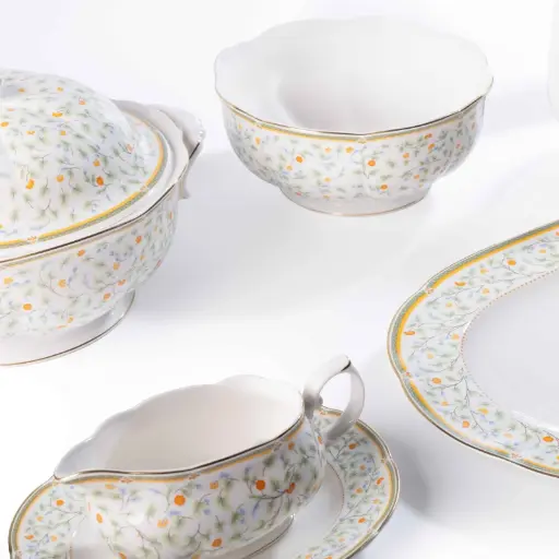 [LP-306-TA] Flora Porcelain Dinner Set 23 Pjesë 